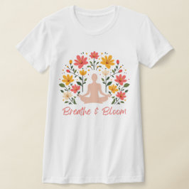 Camiseta Meditación de la respiración y la flor Slim Fit T-