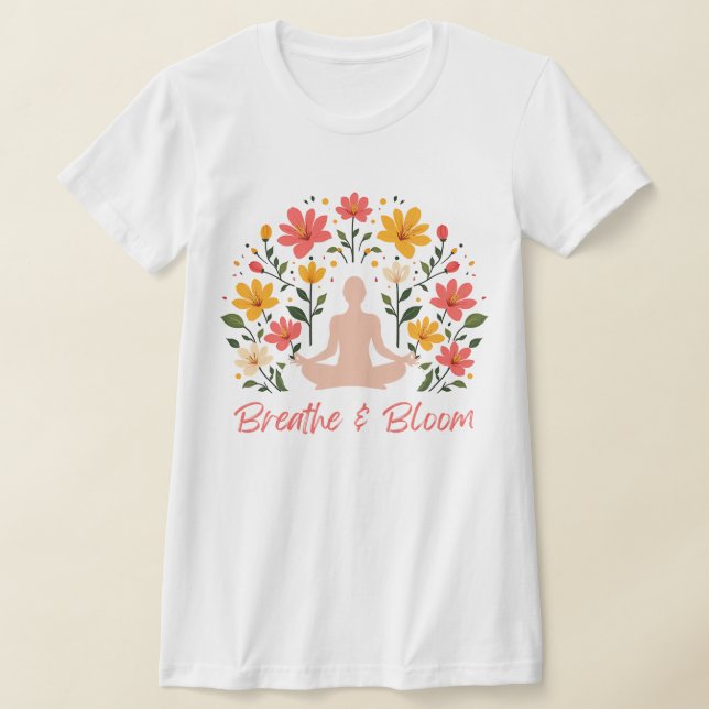 Camiseta Meditación de la respiración y la flor Slim Fit T- (Distribución)