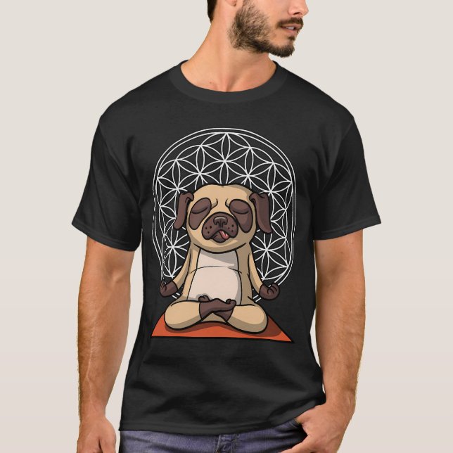 Camiseta Meditación de perro Pug (Anverso)