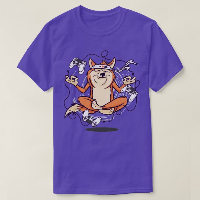 Camiseta meditación de perros de juegos (Diseño del anverso)