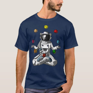 Camiseta Meditación de planetas astronautas espaciales