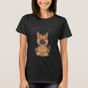 Camiseta Meditación de Relajación Pastor Alemán Asiento de