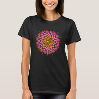 Camiseta Meditación de Yoga Zen Mehndi Dot Mandala Naranja 