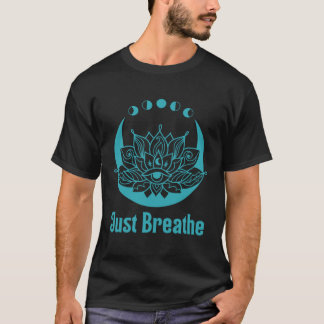 Camiseta Meditación del yoga sólo respira la fase lunar esp