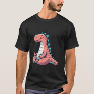 Camiseta Meditación Dinosaurio Yoga Pose Relajante Animal