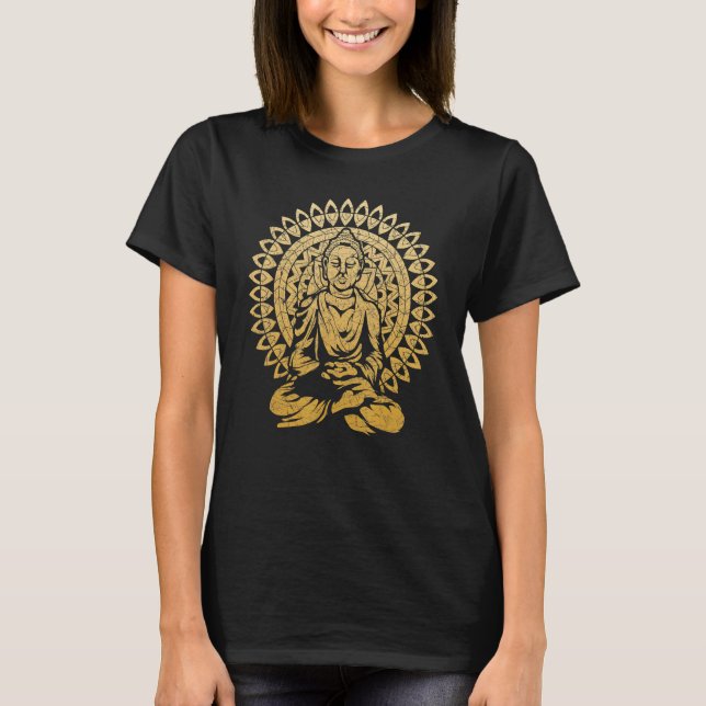 Camiseta Meditación espiritual budista de Mandala Zen Budis (Anverso)