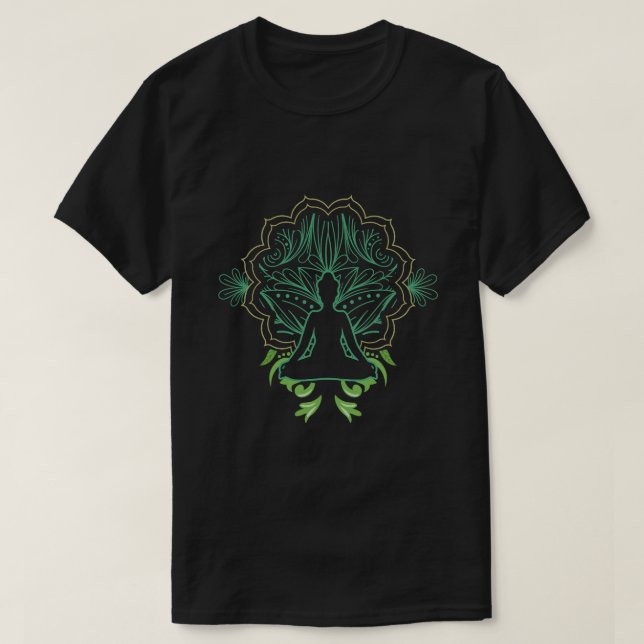 Camiseta Meditación espiritual de Mandala calmando a Buda (Diseño del anverso)