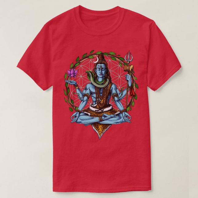 Camiseta Meditación Hindu Shiva (Diseño del anverso)