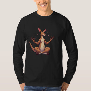 Camiseta Meditación Kangaroo Yoga Pose Relajante Animal