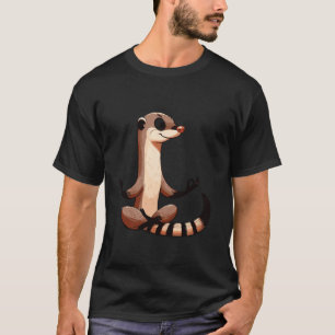 Camiseta Meditación Mangosta Yoga Pose Relajante Animal