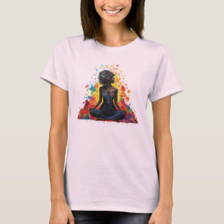 Camiseta Meditación Pose Mujeres Art Lotus Pose Meditación