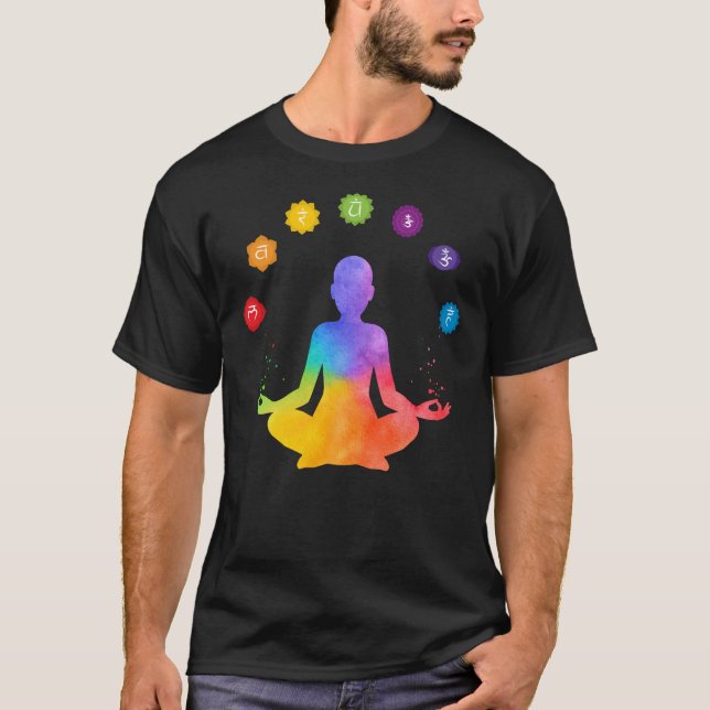 Camiseta Meditación Siete Chakras Magico Regalo Espiritual (Anverso)