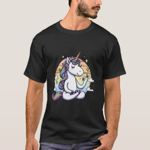 Camiseta Meditación Unicornio Pose de Yoga Relajante Animal