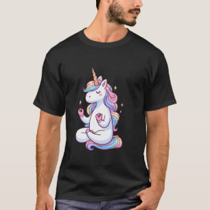 Camiseta Meditación Unicornio Postura de Yoga Animal Relaja