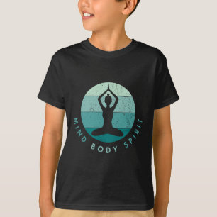 Camiseta Meditación Yoga - Mente Cuerpo Alma - Azul Fresco