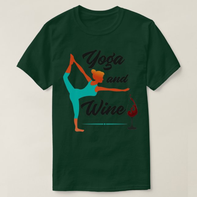 Camiseta Meditación Yoga y Vino Alcohol Fitness Mujeres Gif (Diseño del anverso)