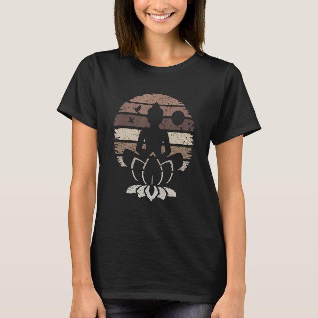 Camiseta Meditación Yoga Zen Buddha & Lotus (Anverso)