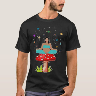 Camiseta Meditación Yoga Zen Mujeres Embarazadas Hongo Buda