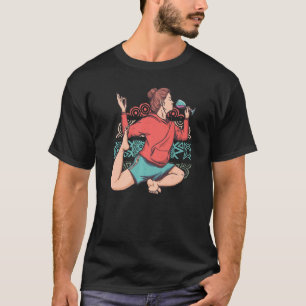 Camiseta Meditación Zen Yoga Eka Pada Rajakapotasana Wine O