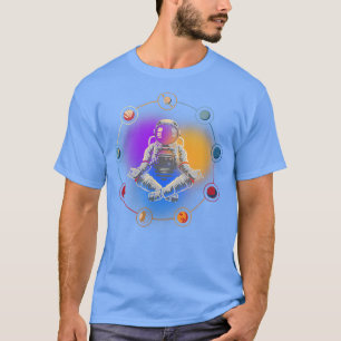Camiseta Meditar al astronauta Paz Universo Planetas Yoga F