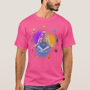 Camiseta Meditar al astronauta Paz Universo Planetas Yoga F