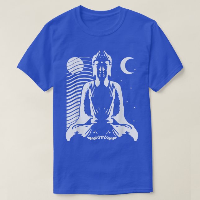 Camiseta Meditating Buddha in Yin Yang style with day and n (Diseño del anverso)