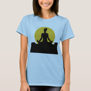 Camiseta Meditating de la sol de la yoga femenina