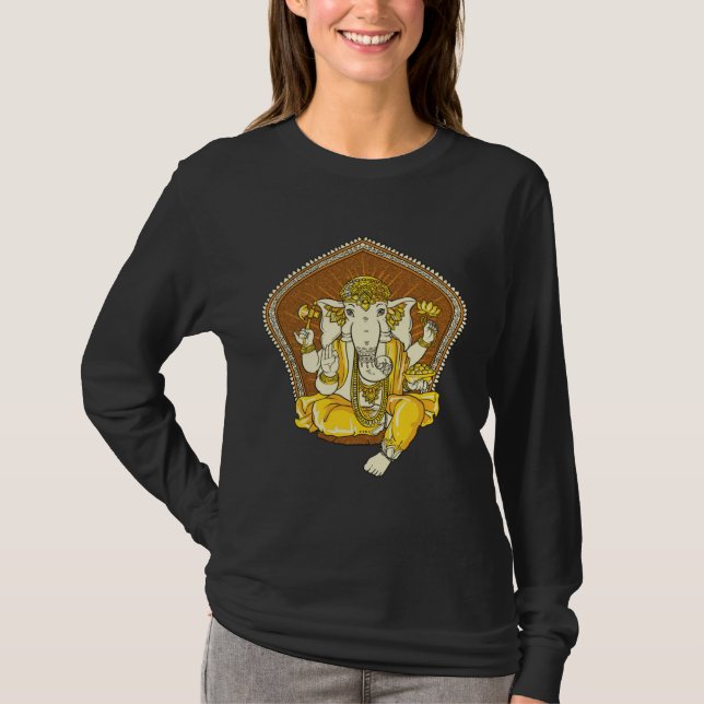 Camiseta Meditating Elephant Hindu God Ganesha (Anverso)