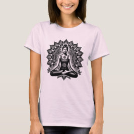 Camiseta Meditating Girl Yoga Pose Spiritual Wellness Calm 