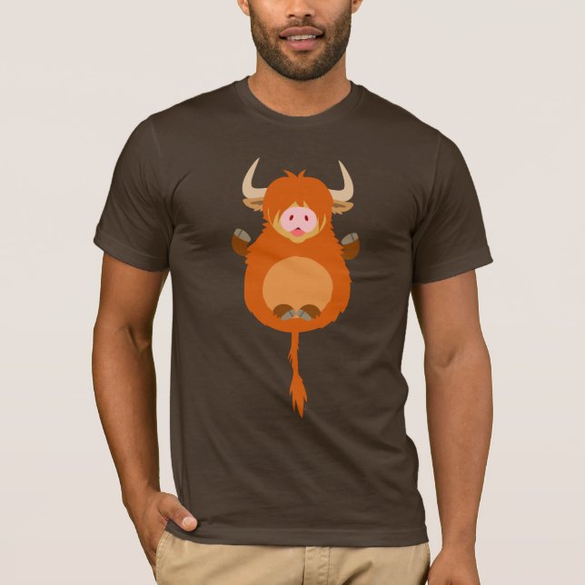 Camiseta Meditating linda de la vaca de la montaña (Anverso)