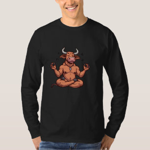Camiseta Meditation Bull Yoga Pose Relajante Animal