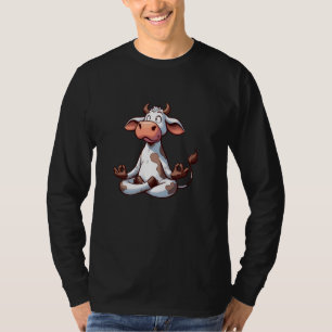 Camiseta Meditation Cow Yoga Pose Relajante Animal