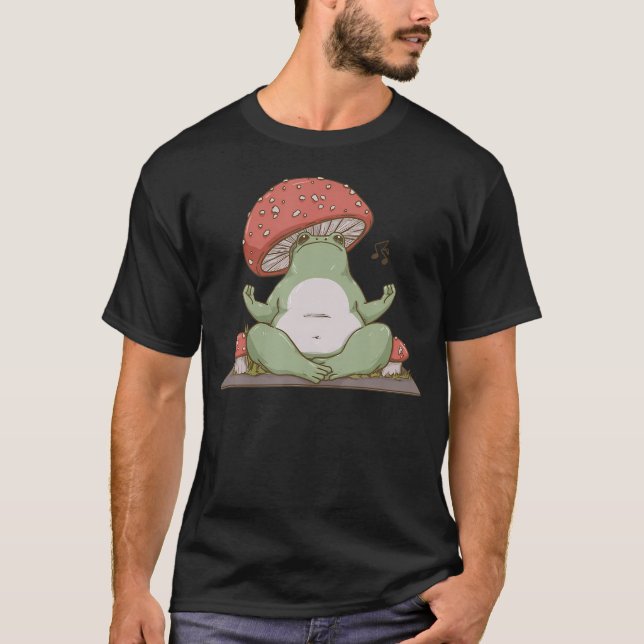 Camiseta Meditation Frog Mushroom Shirt  Spiritual Cottagec (Anverso)