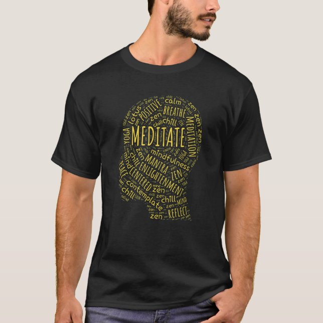 Camiseta Meditation Mindfulness Zen Buddha  Yoga Wordart (Anverso)