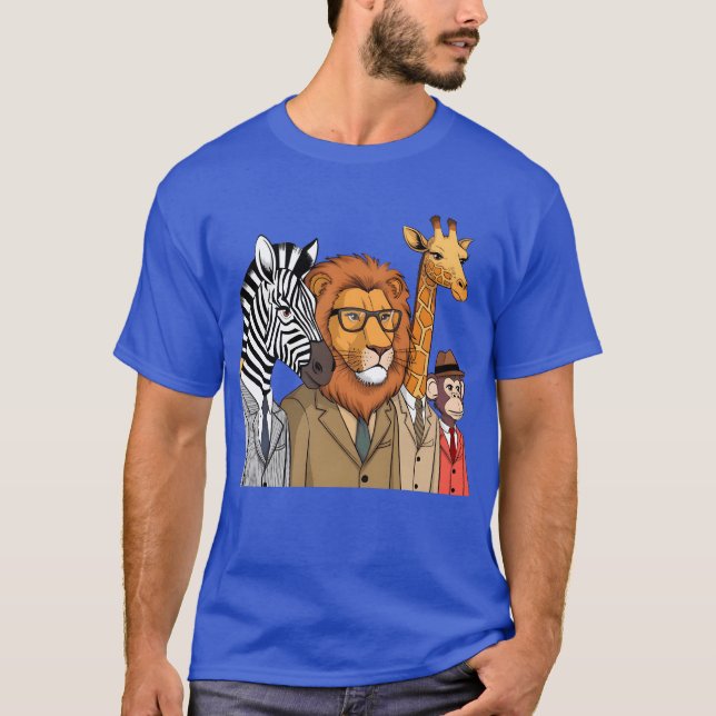 Camiseta medium shot of a funny cartoon animals retro (Anverso)
