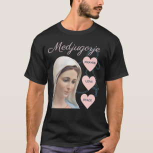 Camiseta Medjugorje Rosary Oración Amor Paz Madre Bendita