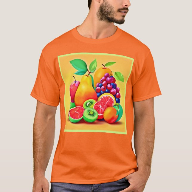 Camiseta Medley de la fruta colorida (Anverso)
