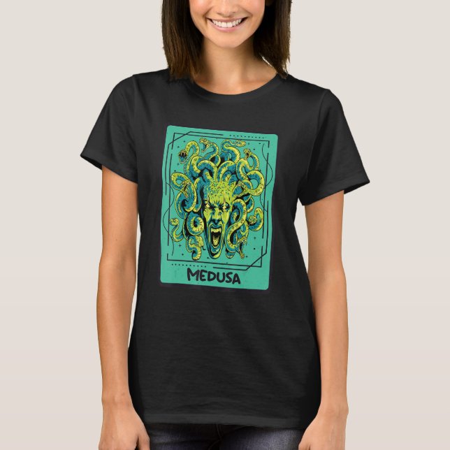 Camiseta Medusa antigua tarjeta tárot griega carta mística  (Anverso)