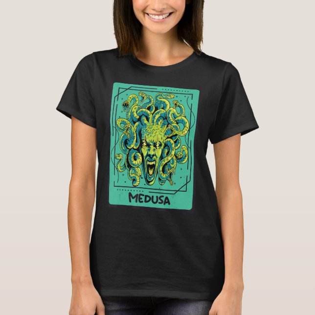Camiseta Medusa antigua tarjeta tárot griega carta mística  (Anverso)