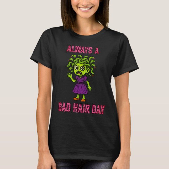 Camiseta Medusa Bad Hair Day (Anverso)