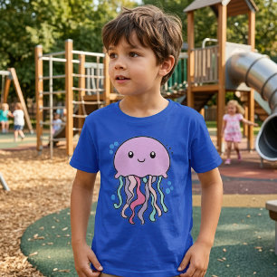 Camiseta Medusa bebé Kawaii sonriente con burbujas