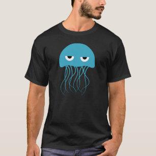Camiseta Medusa de Dibujos Animados Azul Caprichosa