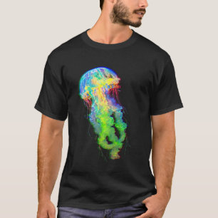 Camiseta Medusa Glitch Estética Arte de Mar Profundo