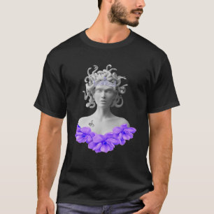 Camiseta Medusa Gorgon Griega Mythology Purple Floral
