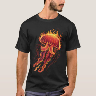 Camiseta Medusa Lindo Kawaii En Llamas