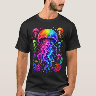 Camiseta Medusa Oceano Animal Buceo Arcoíris Medusa