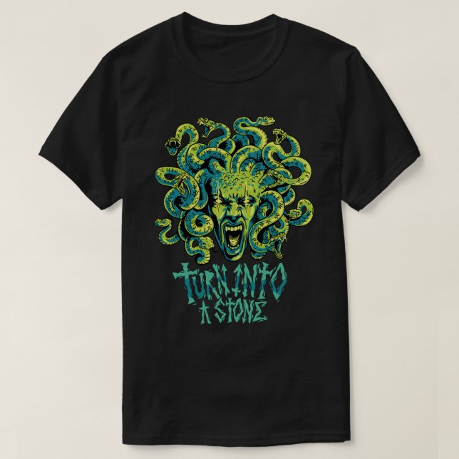 Camiseta Medusa se vuelve piedra (Diseño del anverso)