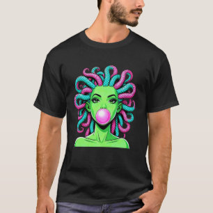 Camiseta Medusa Soplando Burbuja de Chicle Mitológico