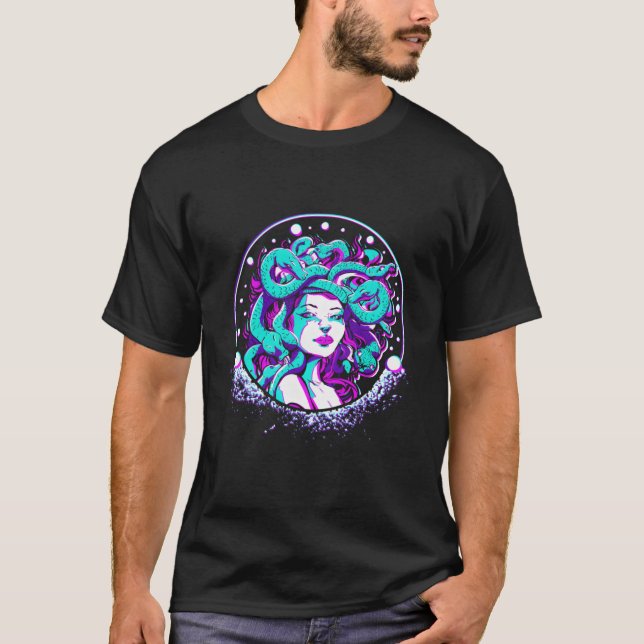 Camiseta Medusa Y Vaporwave Medusa Con Mitología Griega (Anverso)
