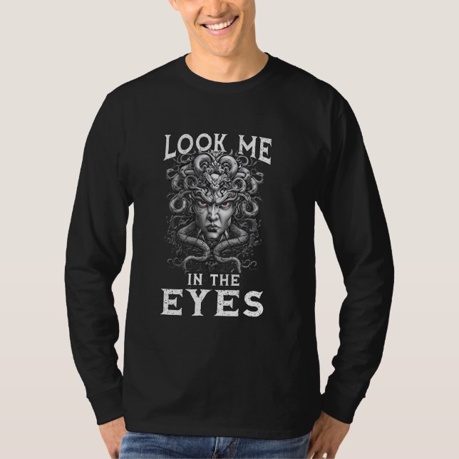 Camiseta medusfront eyes griega mitología antigua serpiente (Anverso)